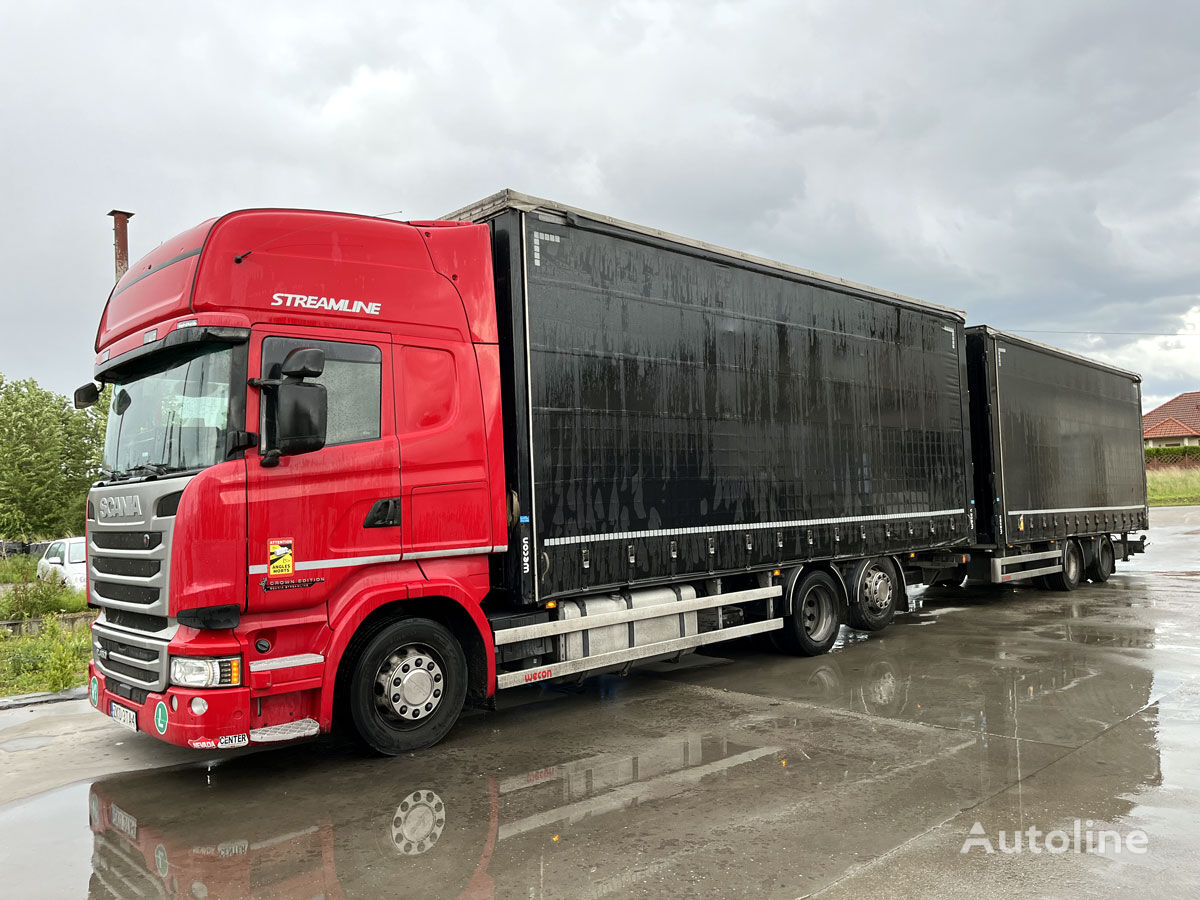 Scania R 450 Topline + Trailer 120 m3 -TOP! curtainsider truck + curtain side trailer