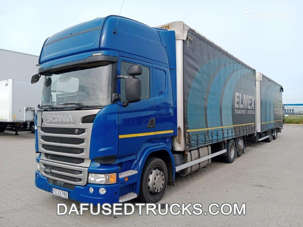 camion rideaux coulissants Scania R Serie + remorque rideaux coulissants