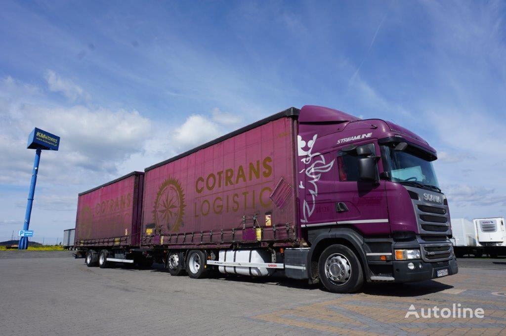 Scania R410 curtainsider truck + curtain side trailer