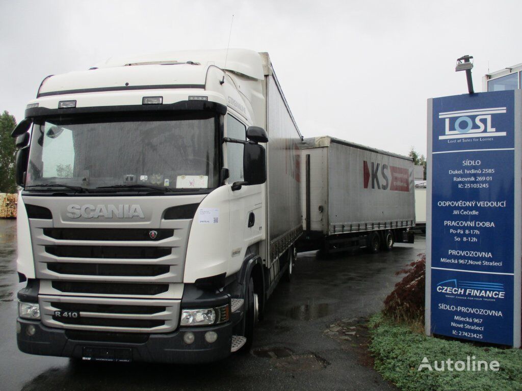 Scania R410  curtainsider truck + curtain side trailer