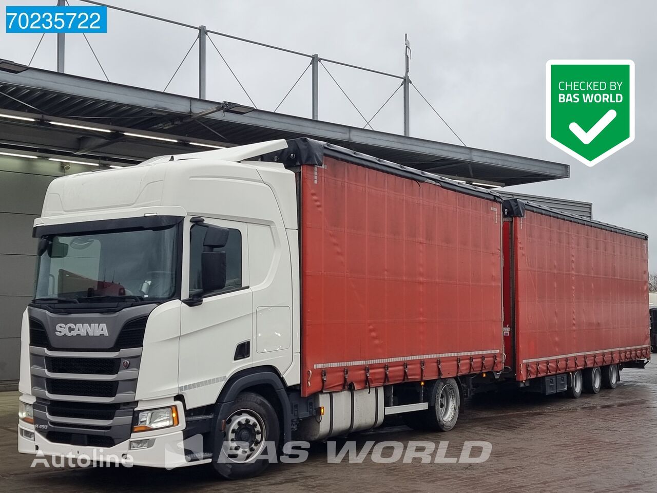 شاحنة ذات أغطية جانبية Scania R450 4X2 Highline Retarder 2x Tanks Euro 6