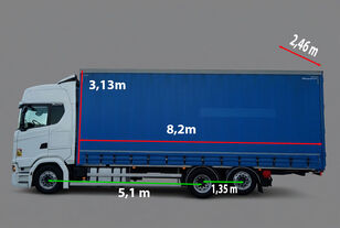 شاحنة ذات أغطية جانبية Scania S 450 / FIRANKA 8,2 m / 6x2 / OŚ PODNOSZONA / EURO 6