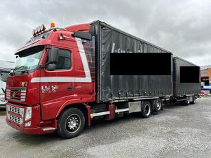 Volvo FH 400 függönyponyvás tehergépkocsi + függönyponyvás pótkocsi