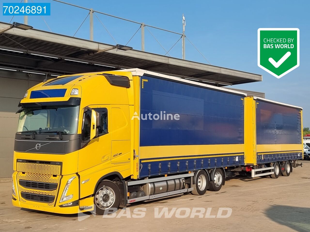 камион со завеса Volvo FH 460 6X2 LNG combi ACC Navi Standklima Liftachse LED EURO 6