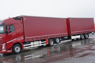 camion rideaux coulissants Volvo FH / 460 / EURO 6 / ZESTAW PRZESTRZENNY / OŚ SKRĘTNA + remorque rideaux coulissants