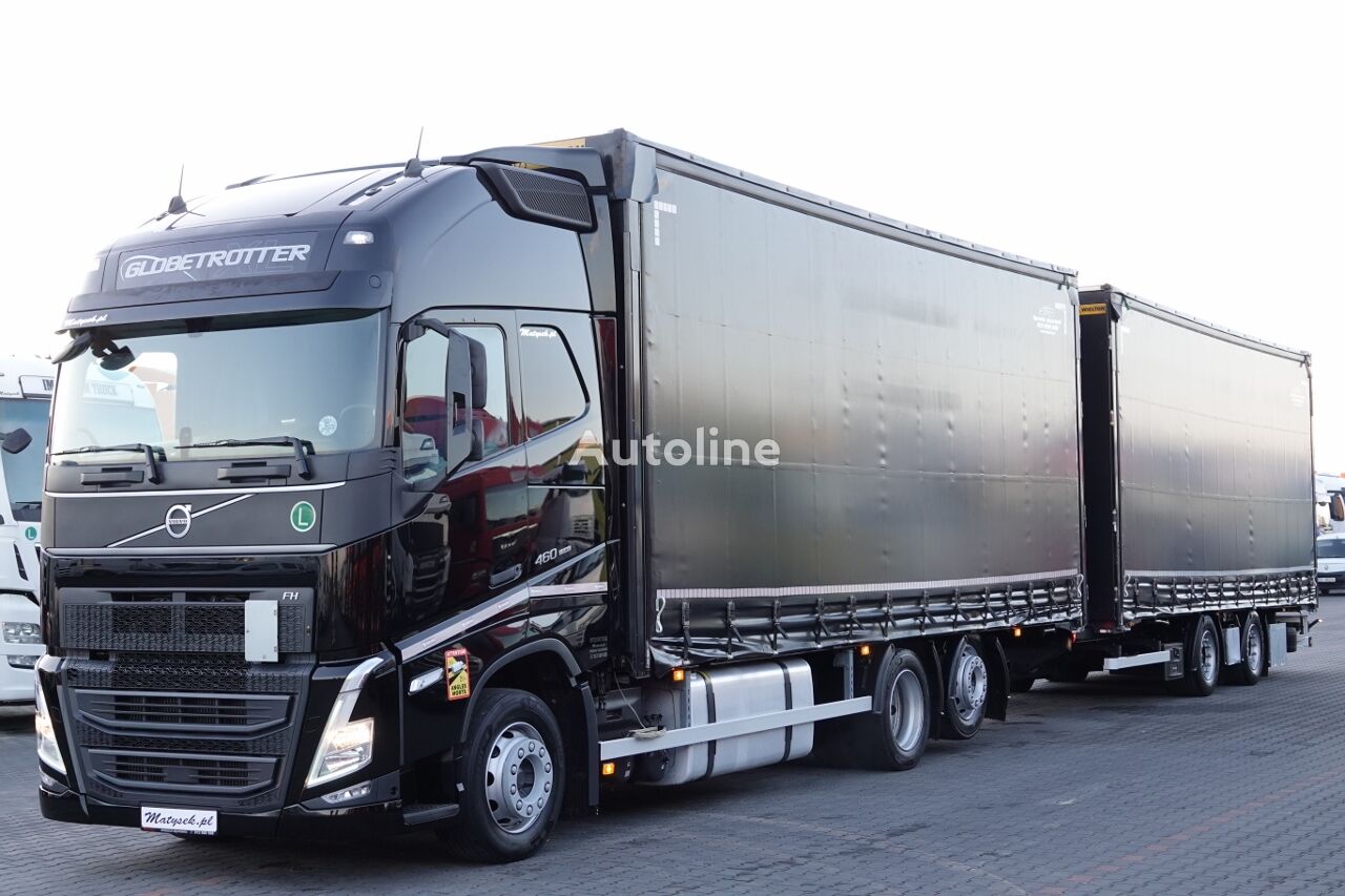 грузовик штора Volvo FH 460 / XXL / ZESTAW TANDEM / 120 M3 / PRZEJAZDOWY / PO ZŁOTYM + прицеп штора