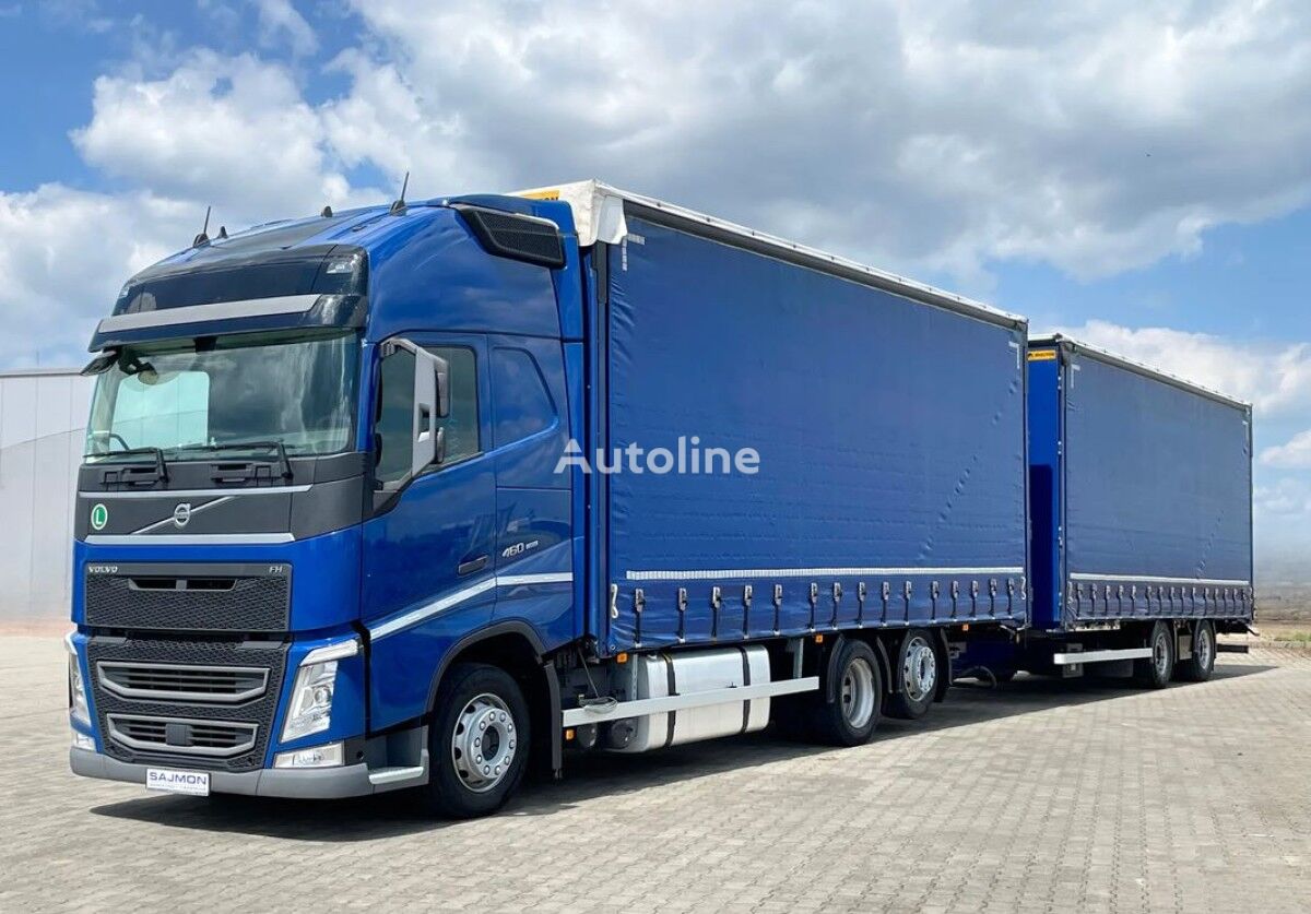 вантажівка шторна Volvo FH 460 / ZESTAW TANDEM 120M3 / PRZEJAZDOWY / SALON PL + причіп штора