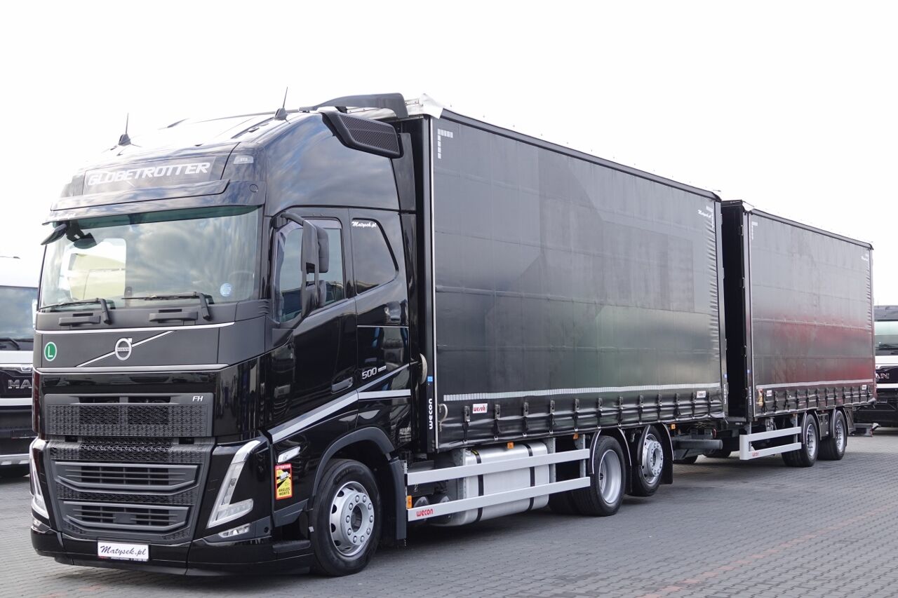 Volvo FH 500 / I-SAVE / XL / ZESTAW TANDEM PRZEJAZDOWY 120 M3 / 2023 R kamion sa kliznom ceradom + prikolica sa kliznom ceradom