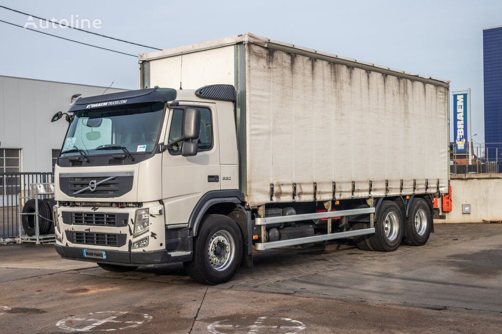 Volvo FM330-6x2-10 pneus/tires-intarder curtainsider truck - Autoline