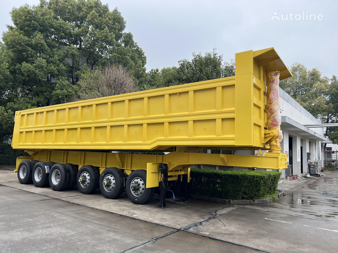 덤프 트레일러 6 Axles 13 M Dump Truck Trailer 90 Tons Square Shape Tipper Dump