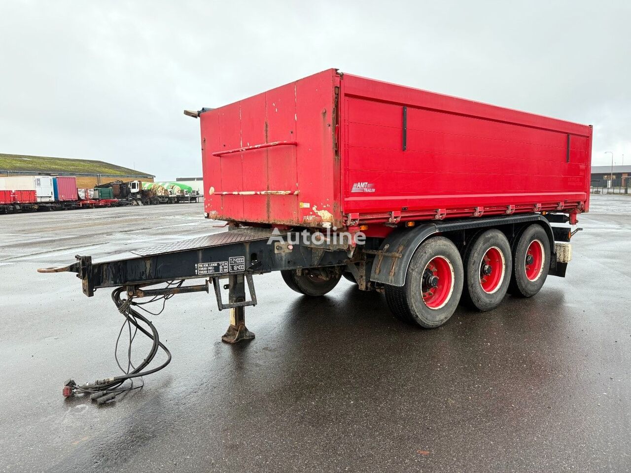 العربات المقطورة شاحنة قلابة AMT 3 axle Tandem Kipper / Tipper