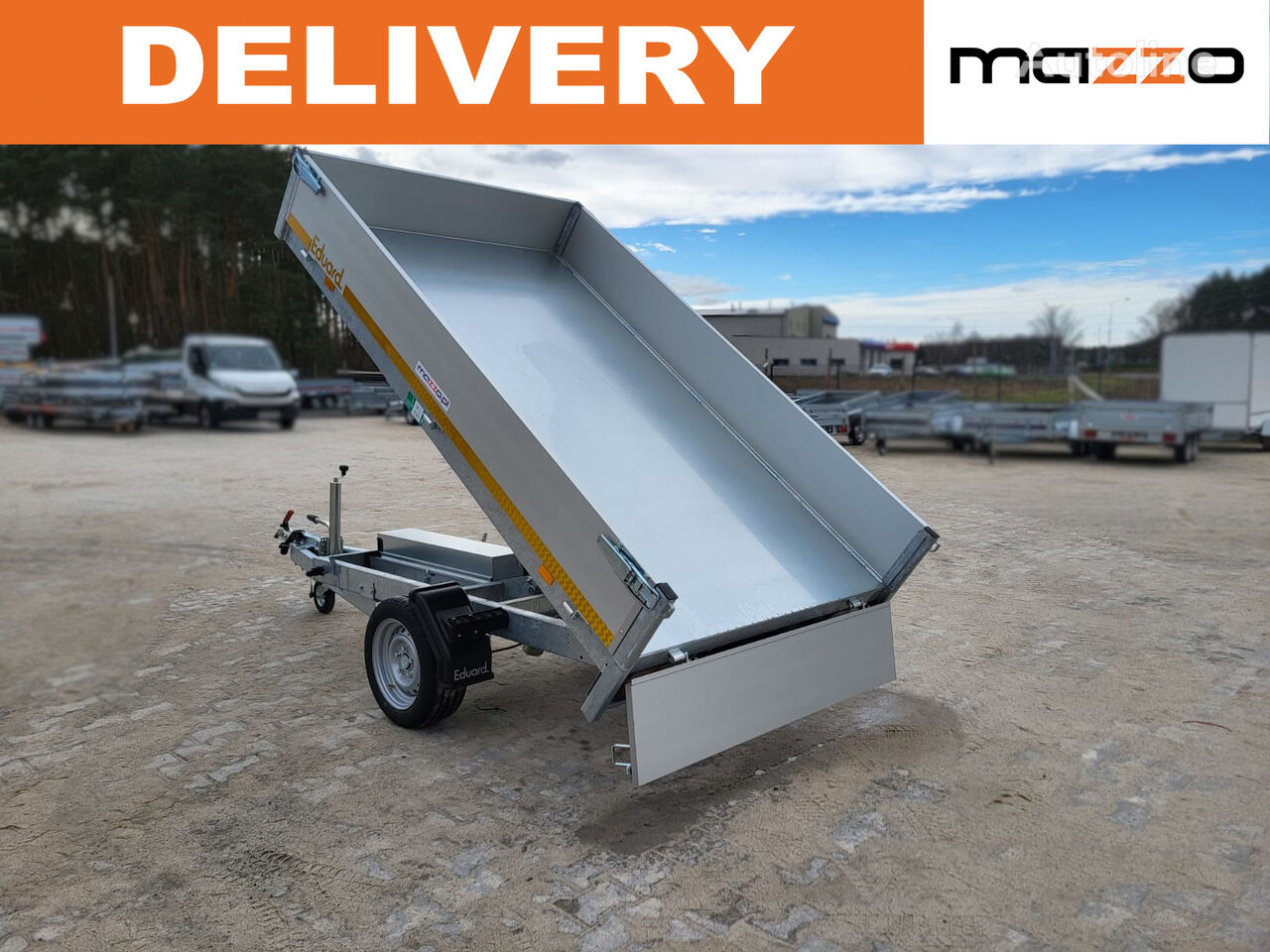 remorque benne Eduard 2615-3-13-1563-N 256x150x30cm Tipper trailer GVW 1500kg neuve