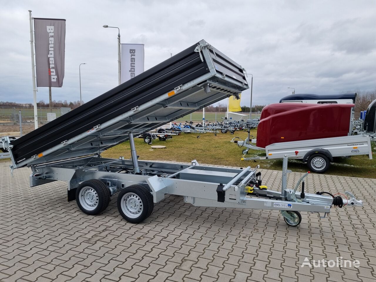 New Humbaur HTK 3500.37 dumping trailer tipper black paint steel sides 3.5T  dump trailer - Autoline