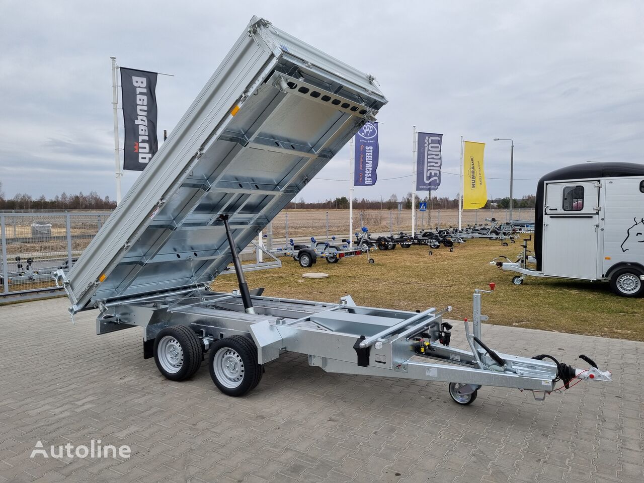 neuer Humbaur HTK 3500.37 kiper wywrotka 3 strony tipper dumping trailer 3.5T Kippanhänger