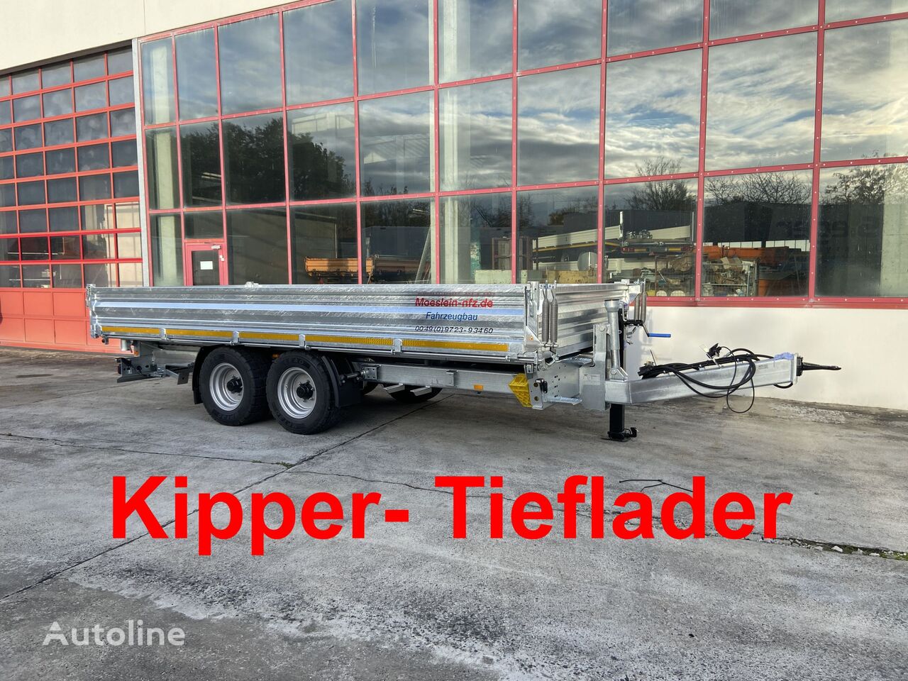 neuer Möslein TTD 11 Breite Reifen Kipper Tieflader, Breite Reifen 
-- Neufah Kippanhänger