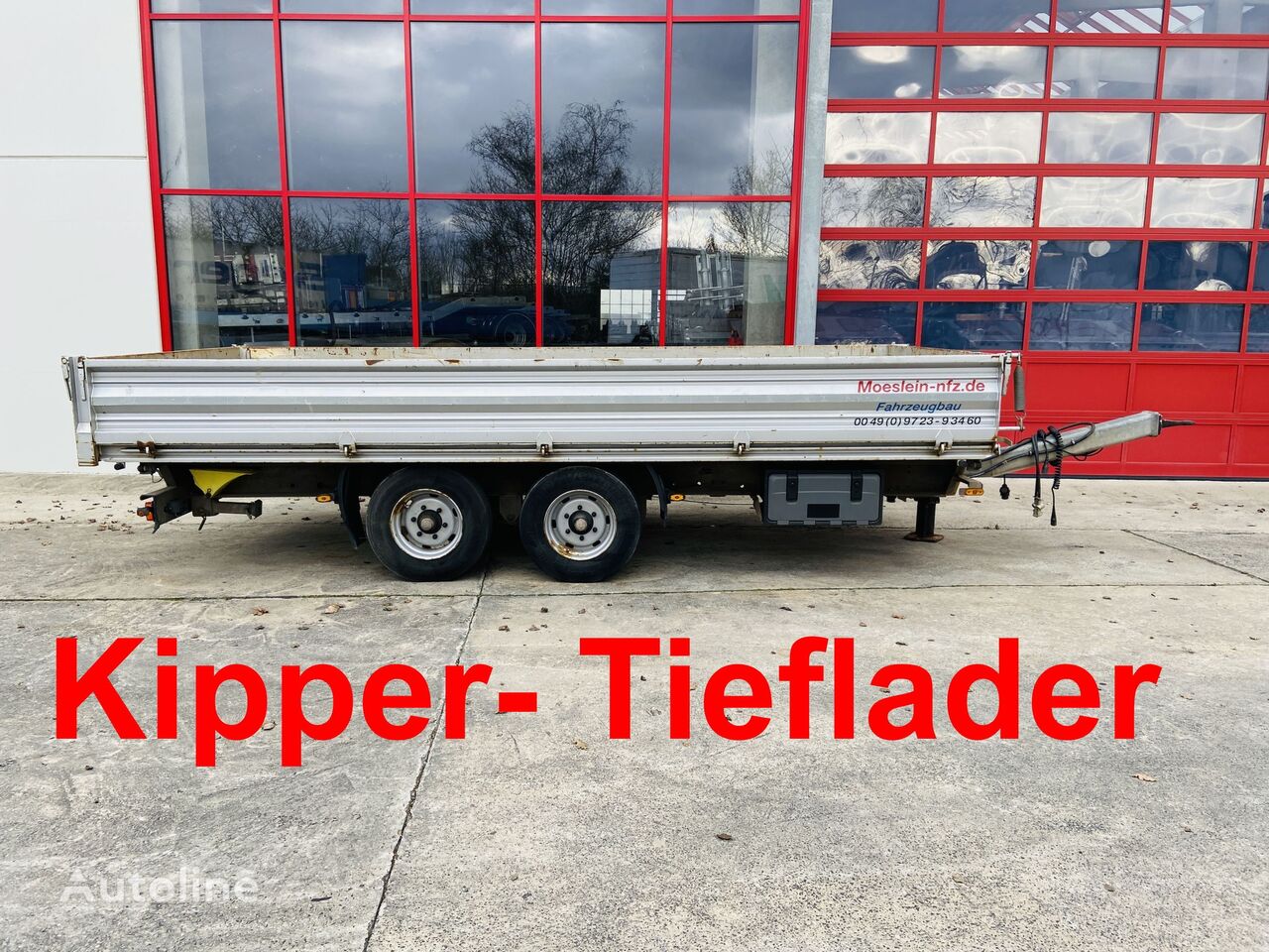 trailer pembuangan Möslein TTD 11 Schwebheim Tandemkipper- Tieflader 5,50 m lang