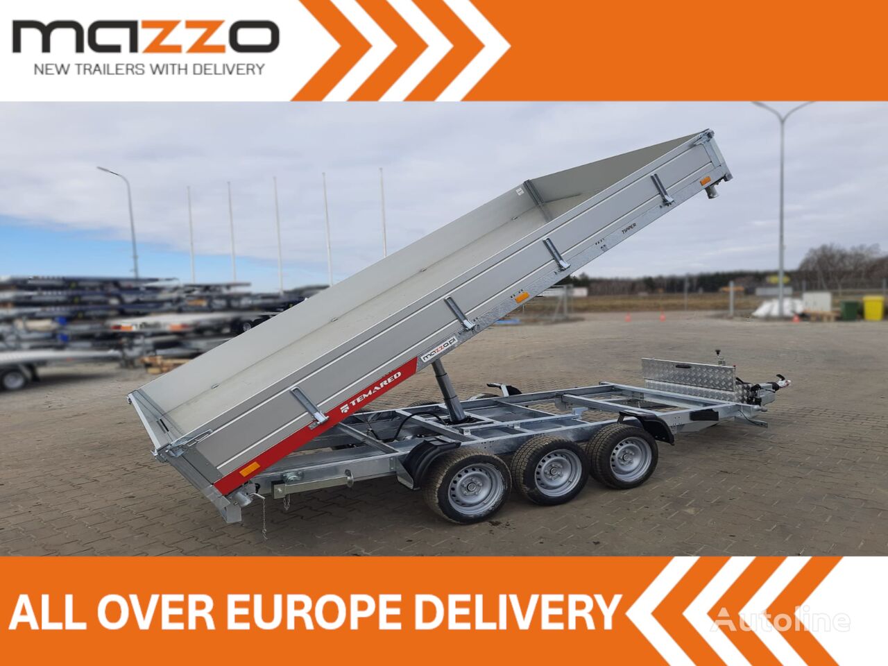 جديد العربات المقطورة شاحنة قلابة Tipper 4020/3 405x199x40cm 3 Axles tipping trailer GVW 3500kg