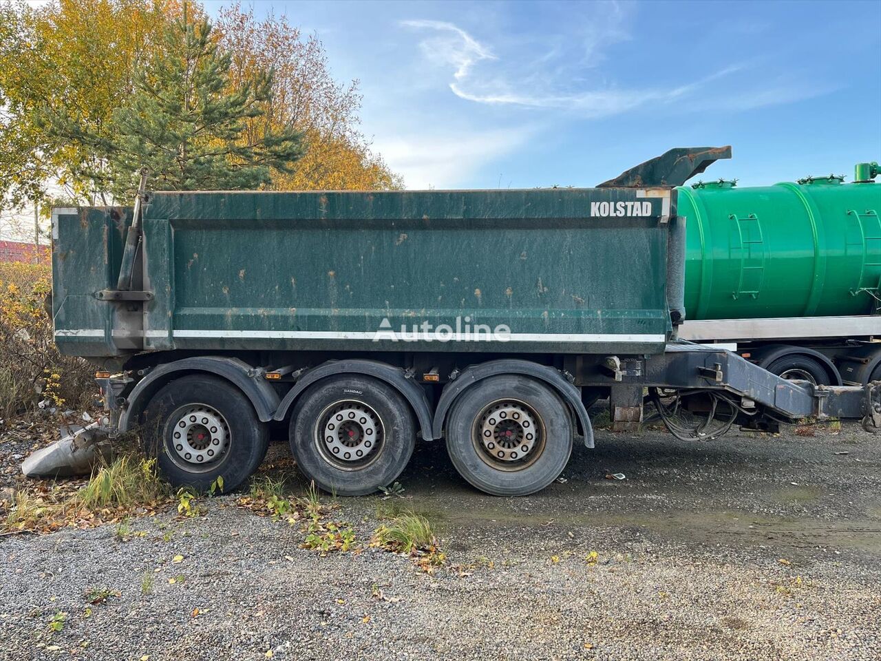 Tippsläp Bruns Dumper -2018 | Besiktad Tom 2025-02 säljes via au dump trailer