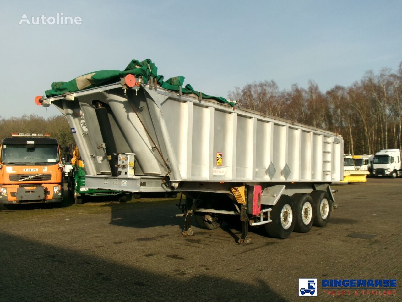 Benalu Tipper trailer alu 22 m3 + tarpaulin kiper