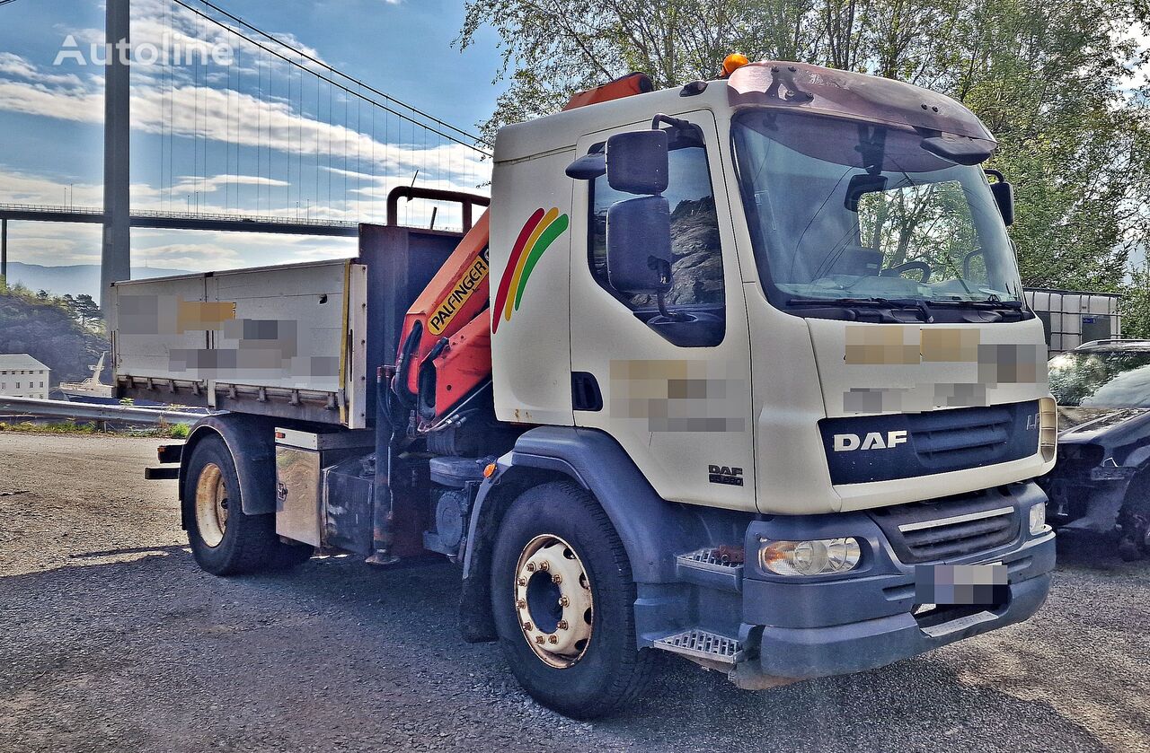 DAF FA 55.280 dumper + crane PALFINGER PK 12000 +GRAB REMOTE VIDE pašizgāzējs