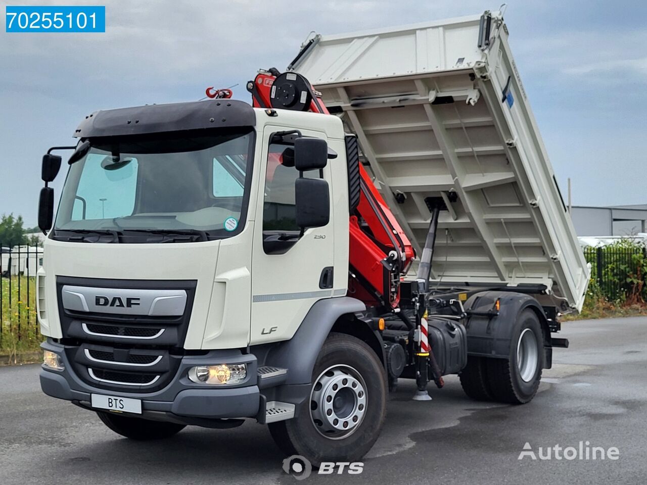 new DAF LF 290 4X2 Fassi F 120B Kran Meiller 3-way tipper Steelsuspensio dump truck