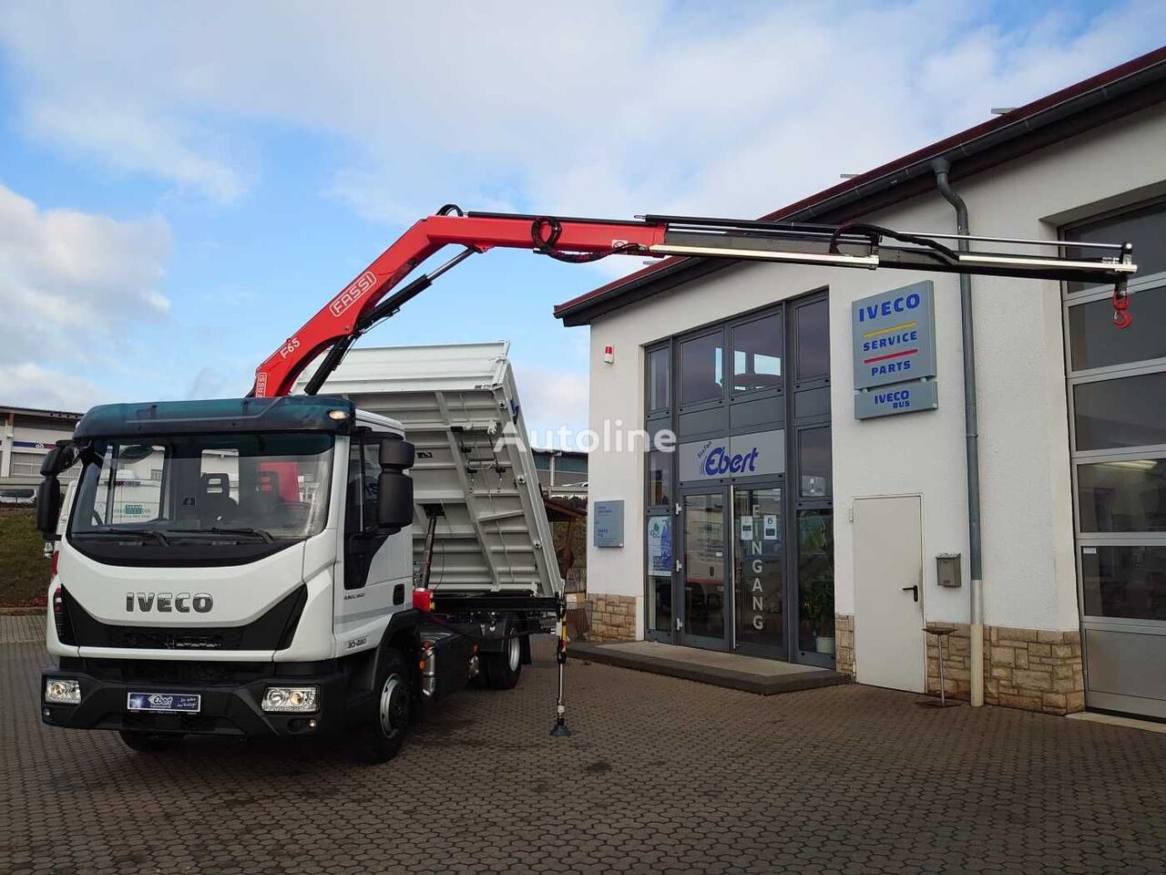 kallur IVECO Eurocargo ML80E22 Kipper + Kran Fassi F65 +Funk