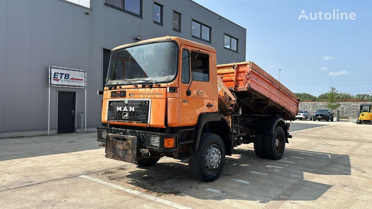 MAN 17.192 (4X4 / BIG AXLE / STEEL SUSPENSION / 8 TON CRANE) volquete