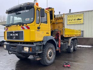 camion-benne MAN 27.403 Kipper + Palfinger PK21000B Crane Full Spring Good Condit
