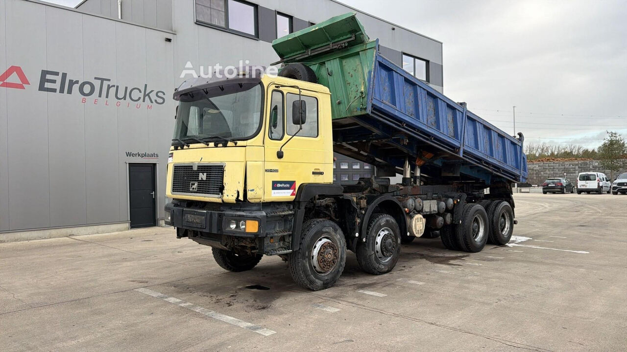 شاحنة قلابة MAN 35.402 (8X8 / BIG AXLES / GRAND PONT / LAMES / STEEL SUSP. / 6 C - Autoline