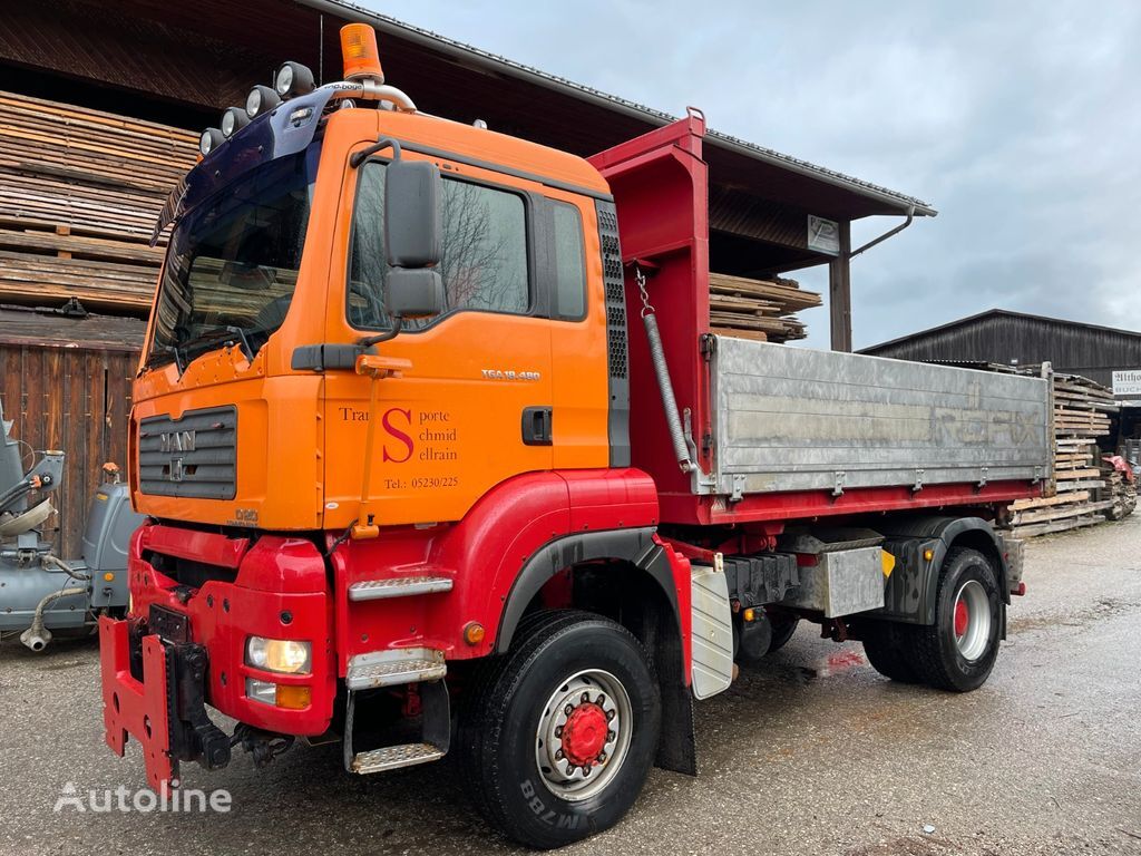 MAN TGA 18.480 3 way tipper + snowplow 4x4 kiper