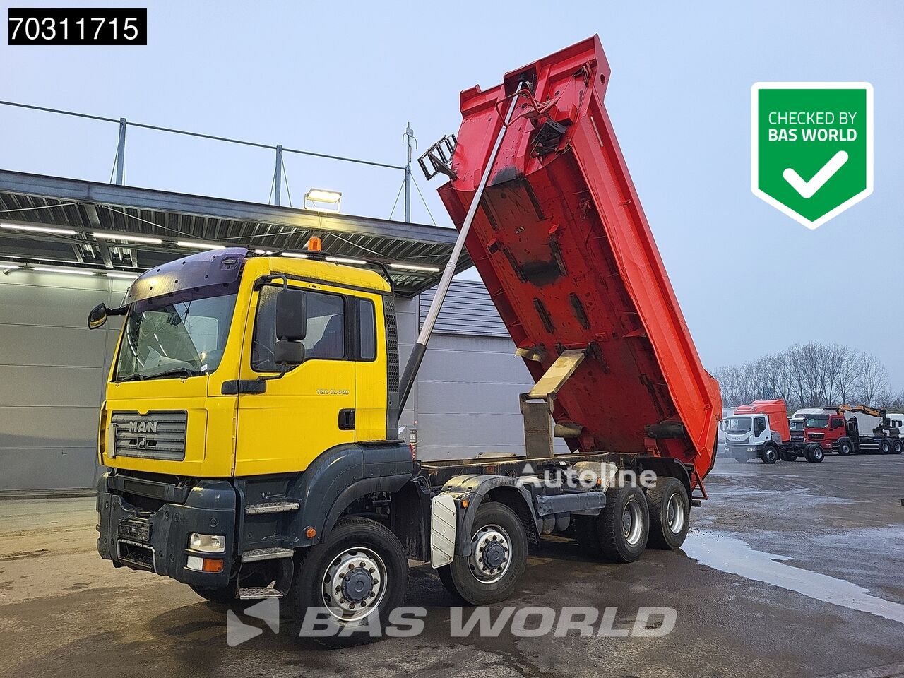 משאית רכינה MAN TGA 41.440 TGA 8X8 18m3 Meiller Tipper Steelsuspension 8x8 Big-A - Autoline