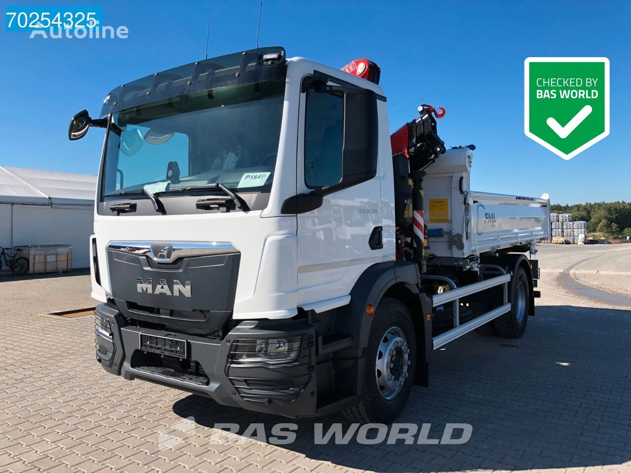 new MAN TGM 18.320 4X2 Fassi F130A Kran Crane 6m3 Dreiseitenkipper Euro  dump truck