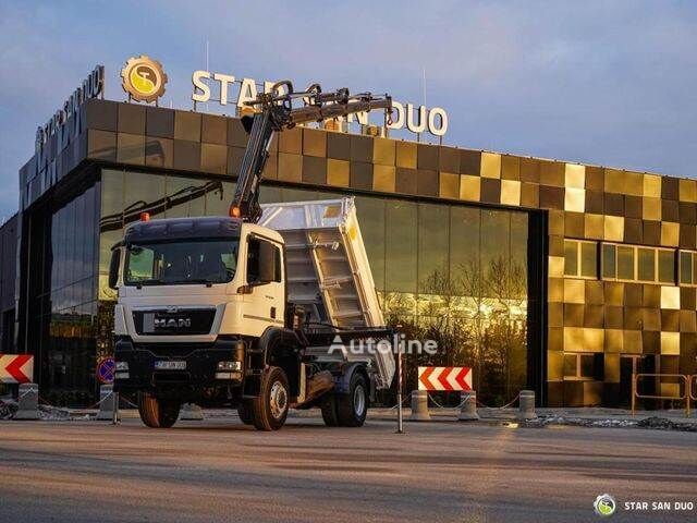 شاحنة قلابة MAN TGS 18.360 4x4 HIAB 144 E-4 Crane Kipper