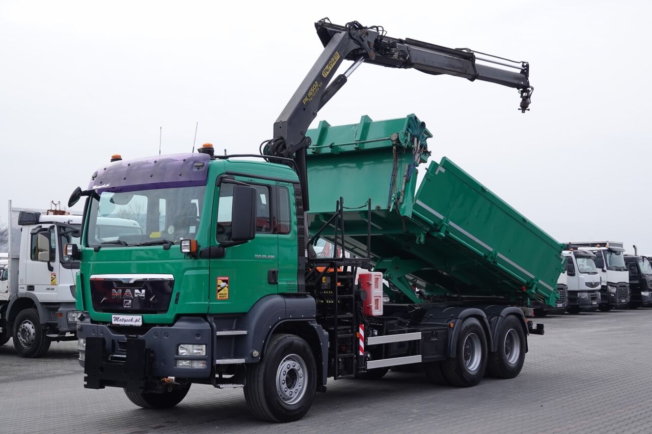 MAN TGS 26.400 / 6X4 / WYWROTKA + HDS PALFINGER PK 16502 / HYDROBURT dump truck - Autoline