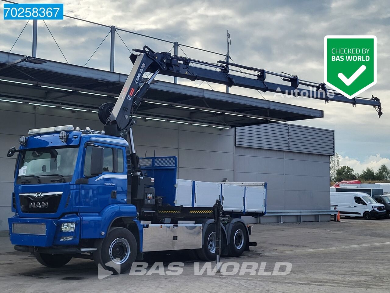 самоскид MAN TGS 26.500 6X2 HIAB Crane Kran X-HIPRO 302 E-6 Trekker-Bakwagen