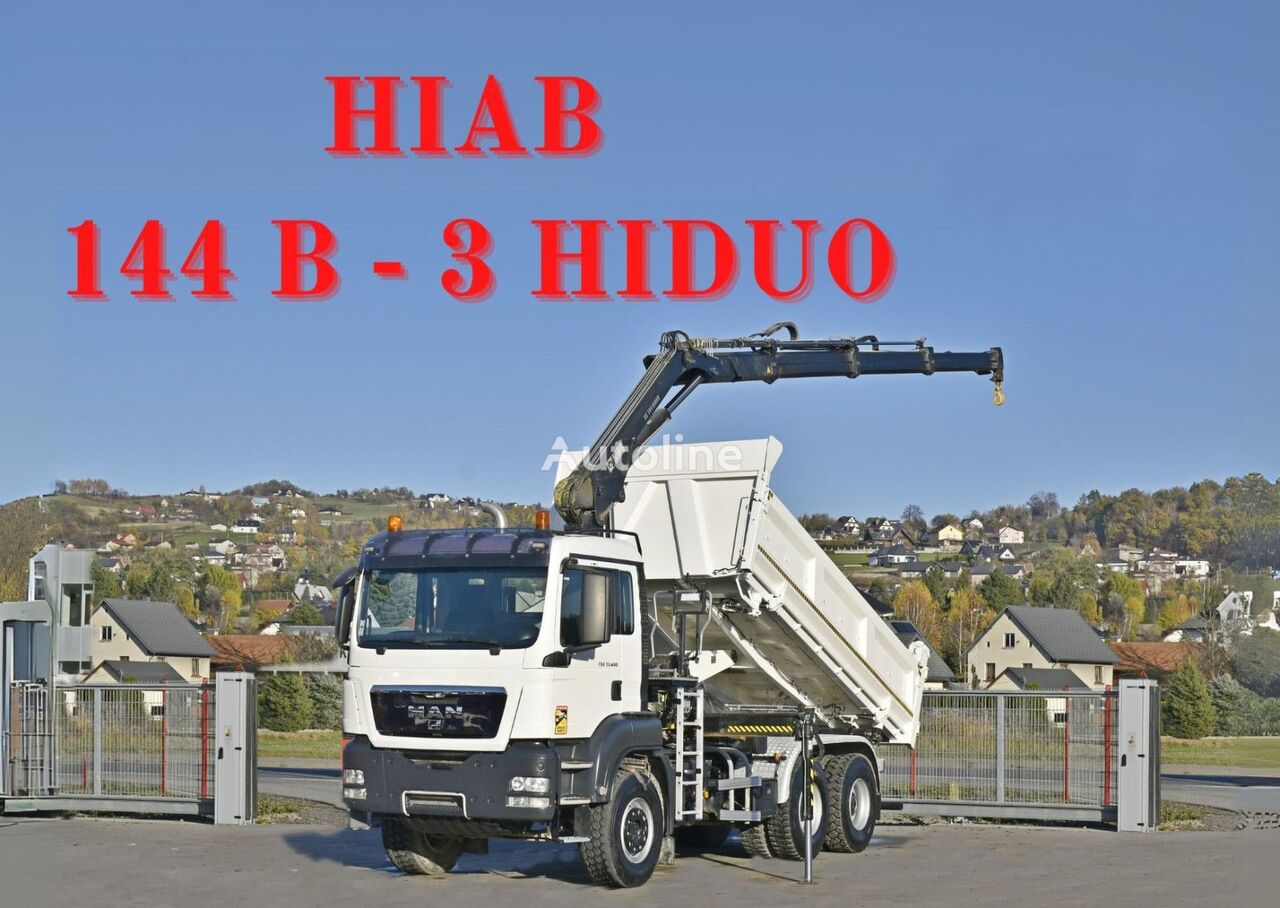 MAN TGS 33.400* HIAB 144 B-3 HIDUO + FUNK * 6x4 pašizgāzējs