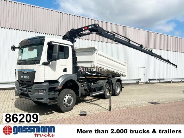 Новый самосвал MAN TGS 33.430 6x6 BB CH mit Kran Hiab X-HiDuo 228 - Autoline