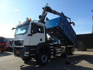 camion-benne MAN TGX + 6x6 + HIAB 166 E3 HIPRO + 3SIDE TIPPER
