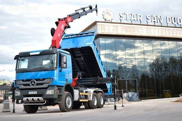 Mercedes-Benz 6x6 ACTROS 3341 HMF 4220-K4 KIPPER Crane Kran dump truck