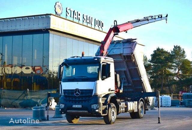 شاحنة قلابة Mercedes-Benz AROCS 1843 4x2 FASSI F 185 EURO 6 KIPPER Kran