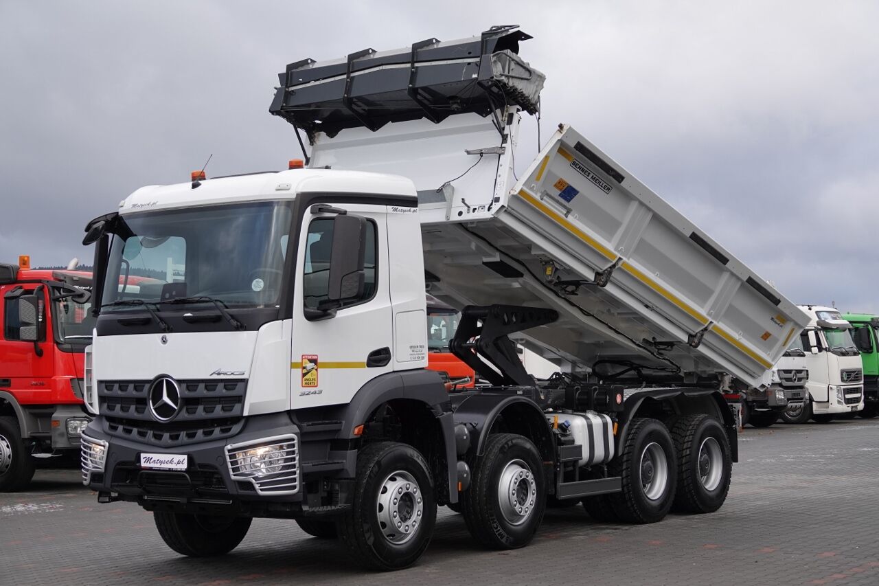 Mercedes-Benz AROCS 3243 / 8x4 / WYWROTKA + HYDROBURTA / BORDMATIC / MEILLER K dump truck