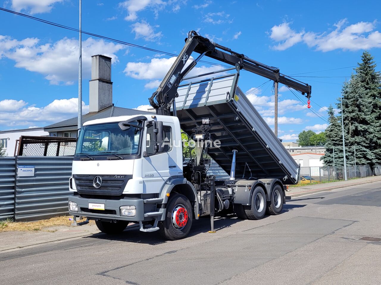 camion-benne Mercedes-Benz AXOR 2633 K 6x4 330KM HDS Hiab 122 + Nowy KIPER Wywrotka 3str. F