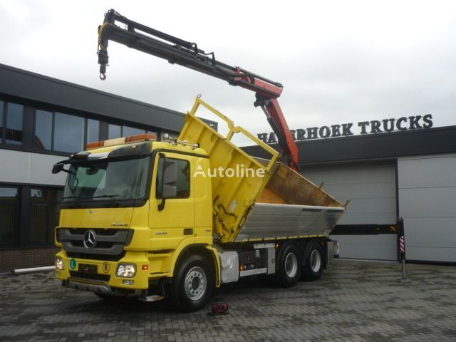 Mercedes-Benz Actros 2646 Euro 5 6x4 2 side tipper Palfinger PK 22002 EH C rem ダンプトラック