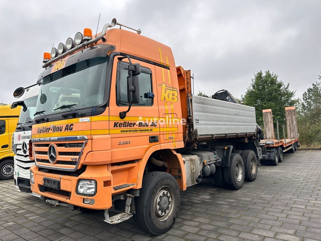 camion-benne Mercedes-Benz Actros 3351 Tipper + crane Hiab 166 ES 5 6x6