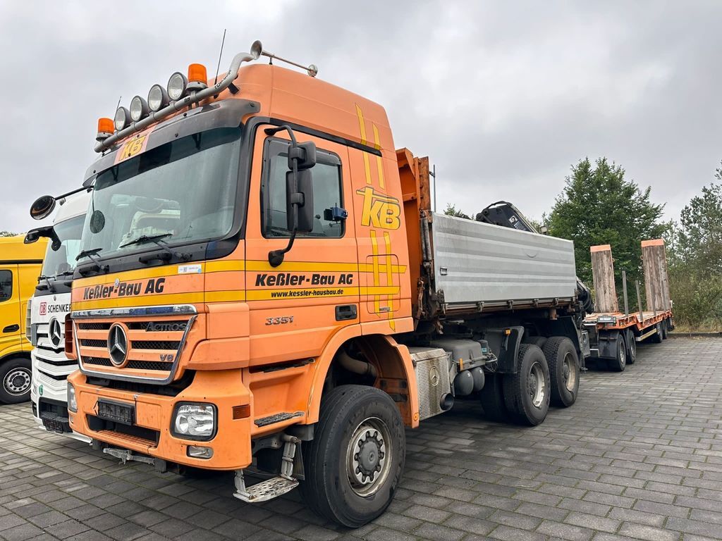 камион самосвал Mercedes-Benz Actros 3351 Tipper + crane Hiab 166 ES 5 6x6