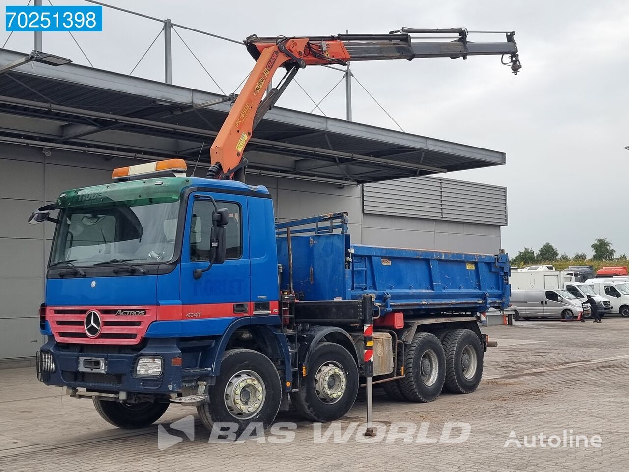 کامیون کمپرسی Mercedes-Benz Actros 4141 8X4 Palfinger PK16502 Crane Kran Automatic steel sus