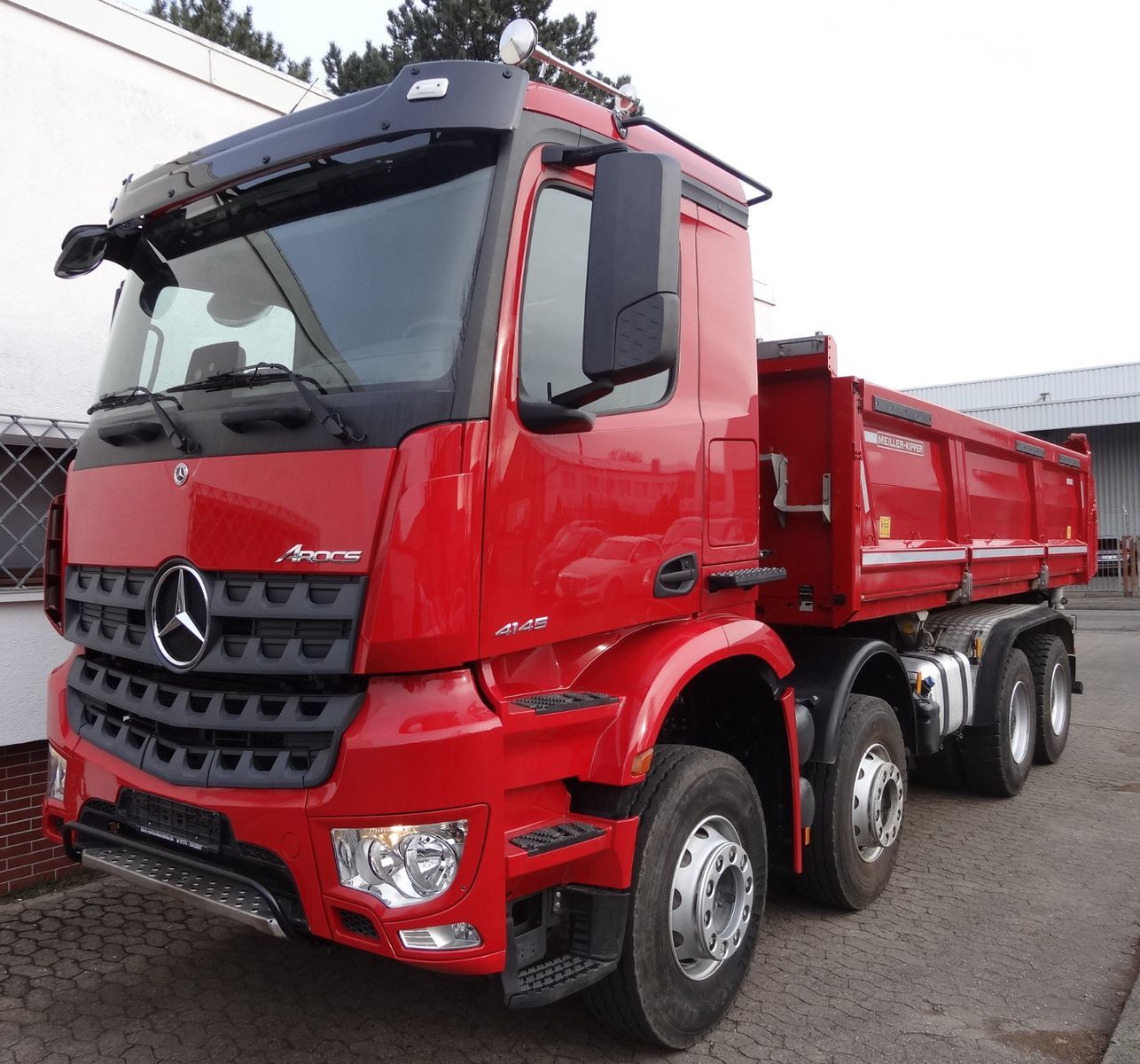 truk pembuangan Mercedes-Benz Arocs 4145 3 way Meiller Bordmatic tipper 8x4