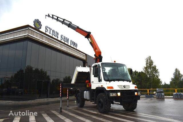 Mercedes-Benz Unimog U 400 4x4 PALFINGER PK 16502 CRANE KIPPER KRAN tippelad lastbil