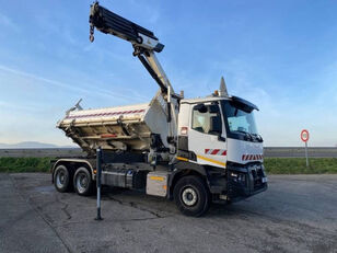 camion-benne Renault C-Series 430 Dti11 / 6x4 / Crane / Three-way side tipper truck