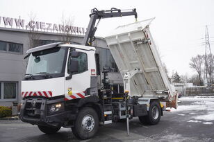 truk pembuangan Renault C380 / Hds HIAB 077 B-1 HIDUO / Double-sided dump truck